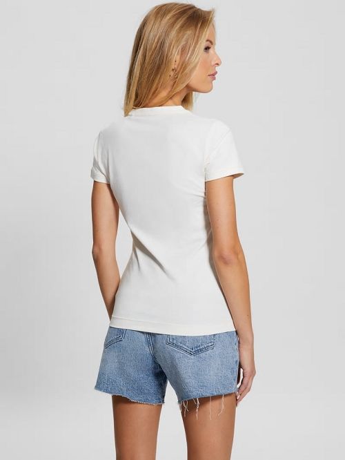Guess Eco Leo Signature Triangle Tee Wit | GUESS-SN27158