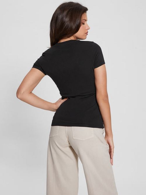 Guess Eco Leo Signature Triangle Tee Zwart | GUESS-SN27166