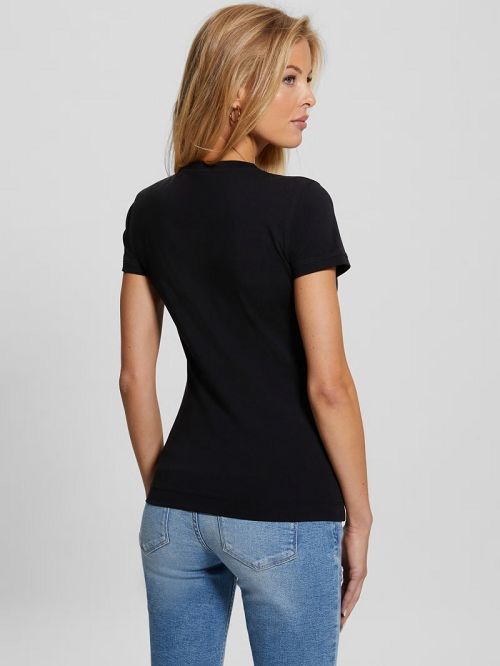 Guess Eco Leo Signature Triangle Tee Zwart | GUESS-SN27222