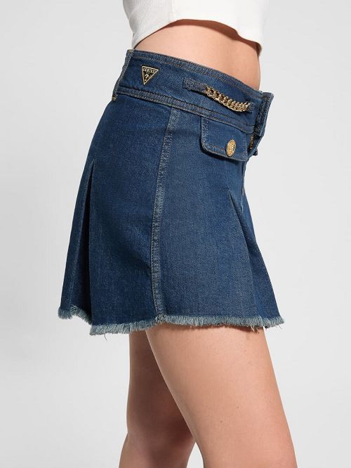 Guess Eco Lily Chain Skirt Blauw | GUESS-SN26661