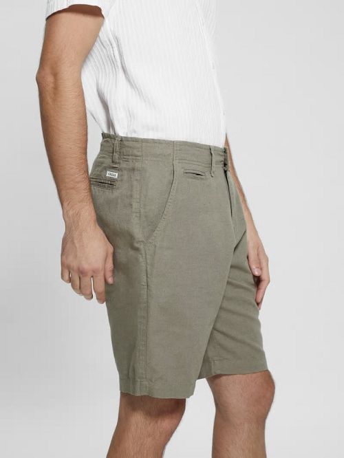 Guess Eco Linen Slub Shorts Bruin | GUESS-SN31355