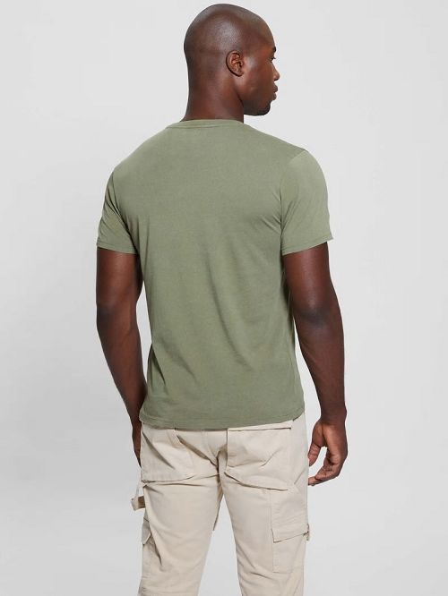 Guess Eco Logo Applique Tee Groen | GUESS-SN30690