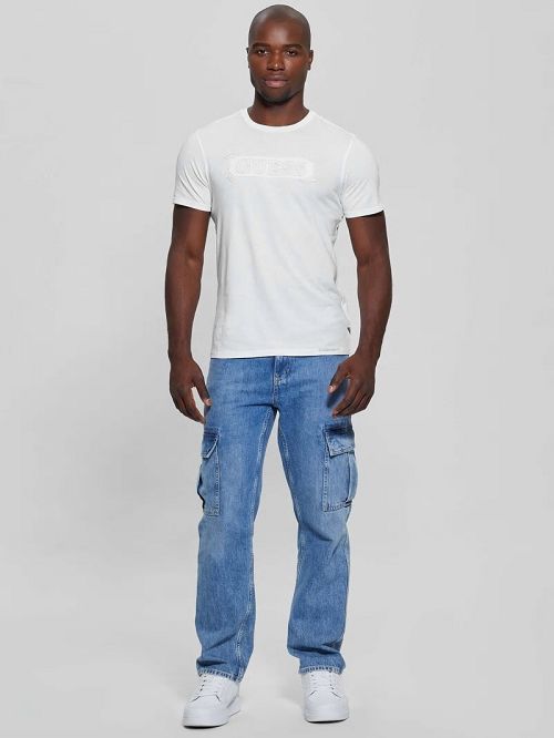 Guess Eco Logo Applique Tee Wit | GUESS-SN30560
