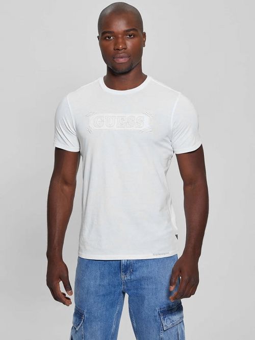 Guess Eco Logo Applique Tee Wit | GUESS-SN30560
