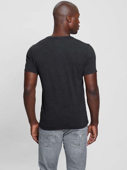 Guess Eco Logo Applique Tee Zwart | GUESS-SN30664