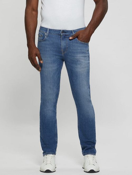Guess Eco Low-Rise Slim Straight Jeans Blauw | GUESS-SN30367