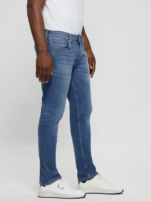 Guess Eco Low-Rise Slim Straight Jeans Blauw | GUESS-SN30367