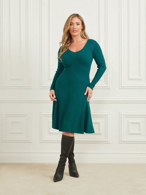 Guess Eco Luna Sweater Dress Blauw | GUESS-SN26804