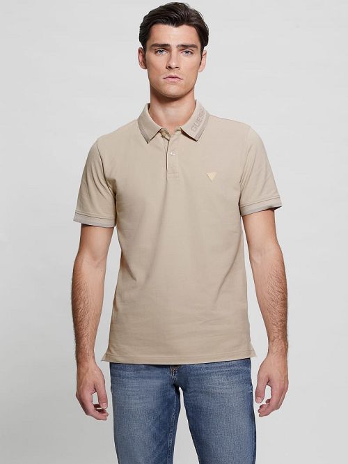 Guess Eco Lyle Logo Polo Beige | GUESS-SN31221