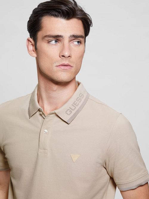 Guess Eco Lyle Logo Polo Beige | GUESS-SN31221