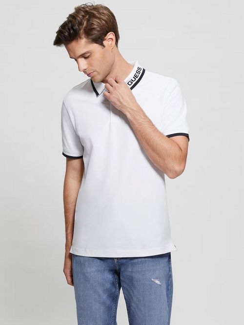Guess Eco Lyle Logo Polo Wit | GUESS-SN31244