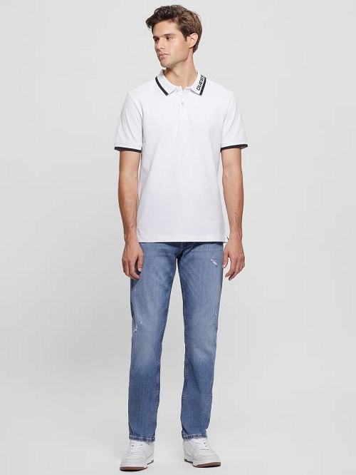 Guess Eco Lyle Logo Polo Wit | GUESS-SN31244