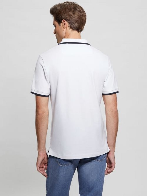 Guess Eco Lyle Logo Polo Wit | GUESS-SN31244
