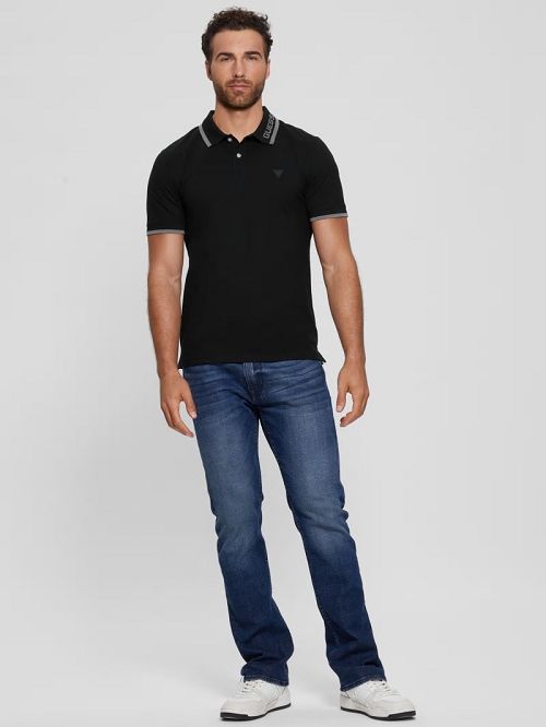 Guess Eco Lyle Logo Polo Zwart | GUESS-SN31245