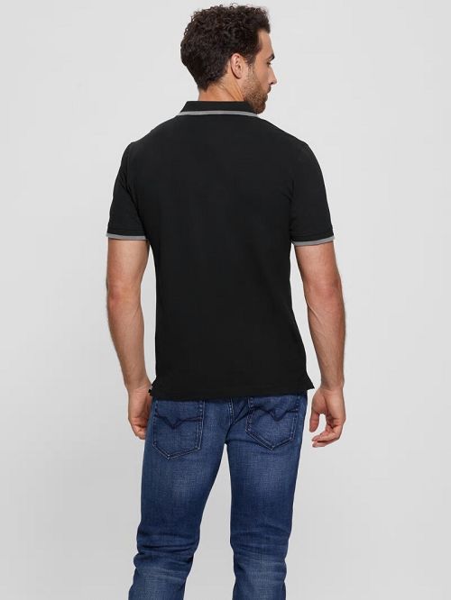 Guess Eco Lyle Logo Polo Zwart | GUESS-SN31245