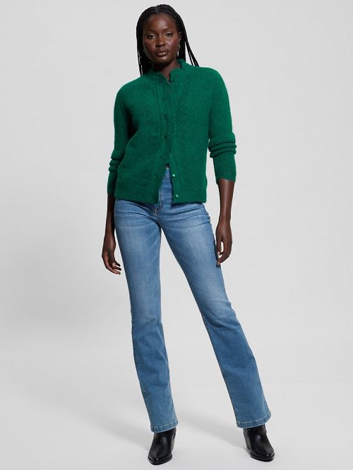 Guess Eco Macie Crochet Cardigan Groen | GUESS-SN27704
