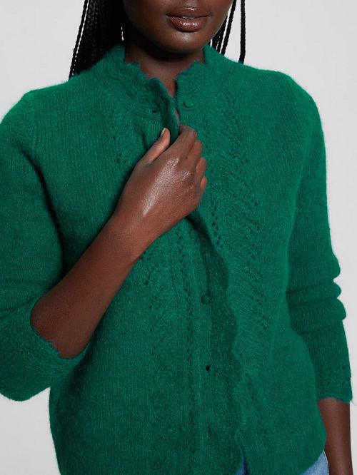 Guess Eco Macie Crochet Cardigan Groen | GUESS-SN27704