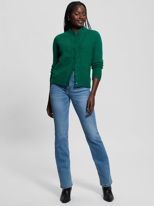 Guess Eco Macie Crochet Cardigan Groen | GUESS-SN27704