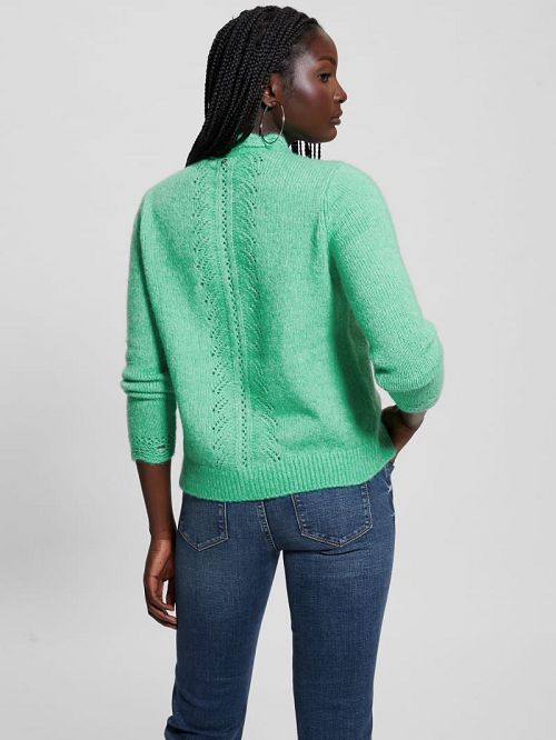 Guess Eco Macie Crochet Cardigan Groen | GUESS-SN27796