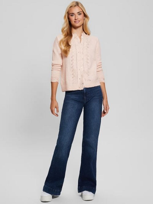 Guess Eco Macie Crochet Cardigan Roze | GUESS-SN27684