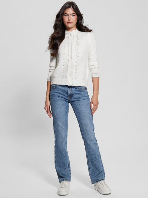 Guess Eco Macie Crochet Cardigan Wit | GUESS-SN27253
