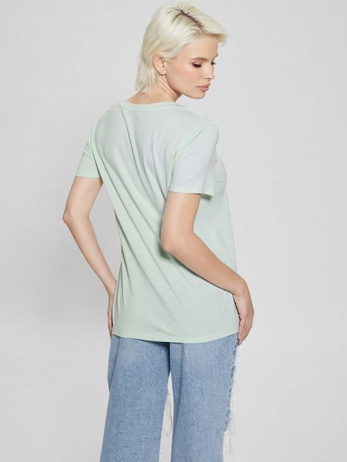 Guess Eco Mansion Easy Logo Tee Blauw | GUESS-SN27114