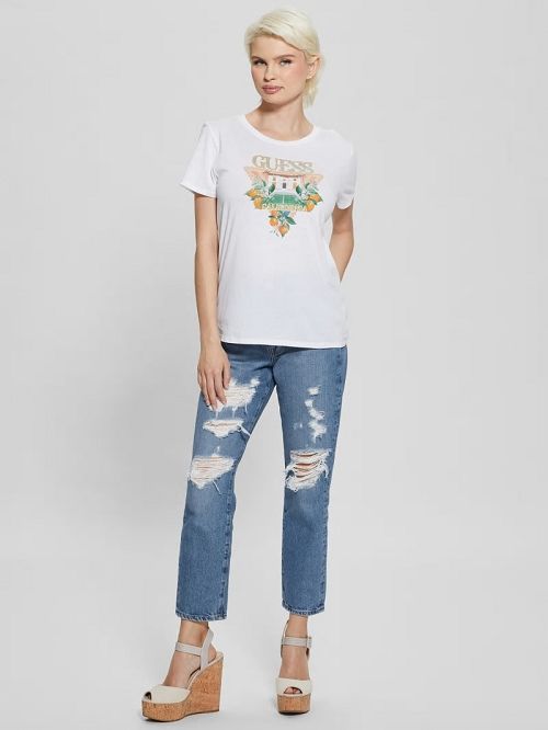 Guess Eco Mansion Easy Logo Tee Wit | GUESS-SN27072