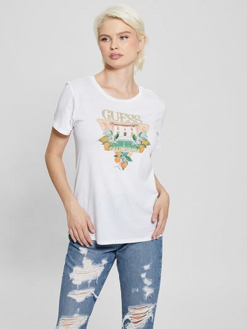Guess Eco Mansion Easy Logo Tee Wit | GUESS-SN27072