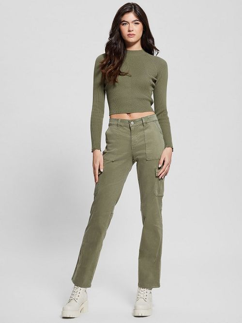 Guess Eco Marie Open-Back Sweater Top Groen | GUESS-SN27735