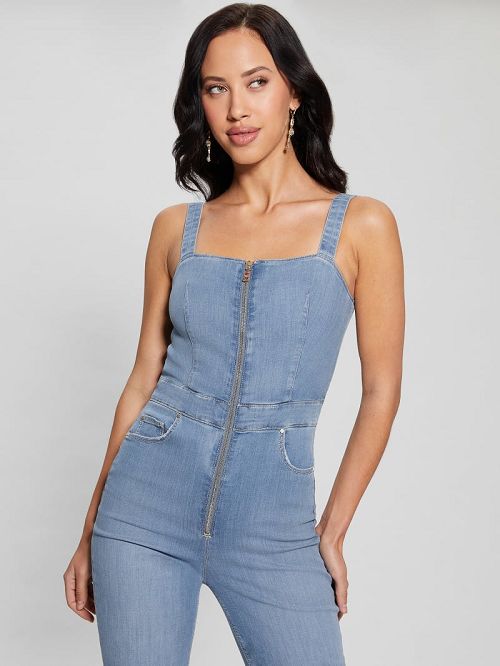 Guess Eco Mariposa Denim Jumpsuit Blauw | GUESS-SN26685