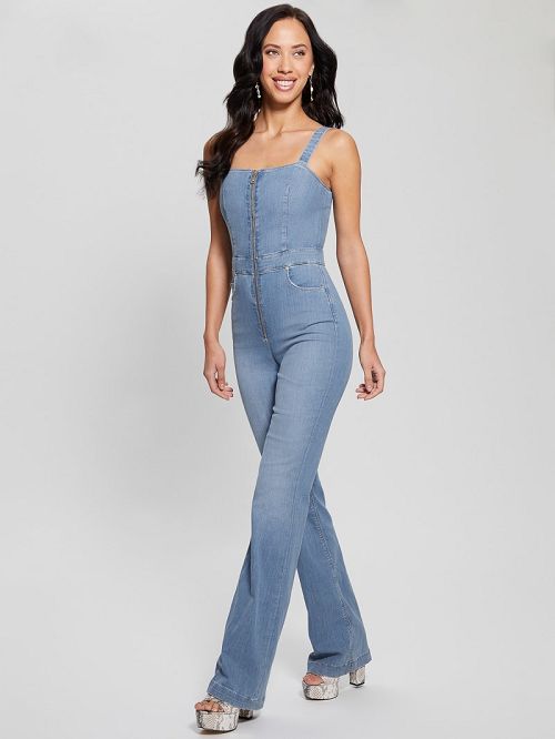 Guess Eco Mariposa Denim Jumpsuit Blauw | GUESS-SN26685