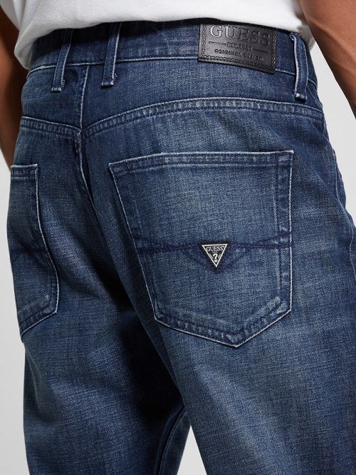 Guess Eco Mateo Distressed Straight Jeans Blauw | GUESS-SN30459