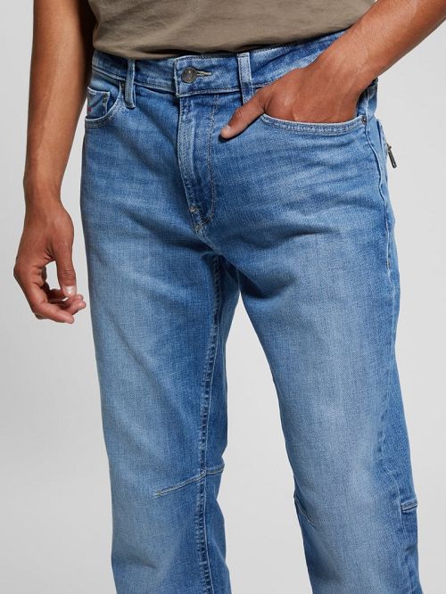 Guess Eco Mateo Zip Pocket Straight Jeans Blauw | GUESS-SN30433