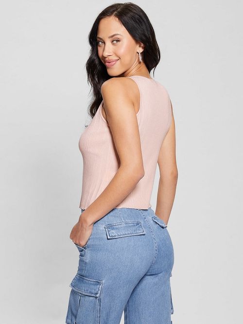 Guess Eco Meghen Alphabet Charm Sweater Roze | GUESS-SN27075