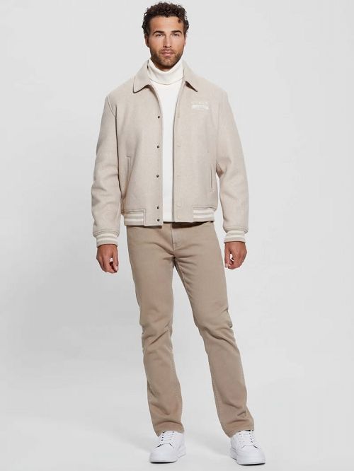 Guess Eco Melton Flight Jacket Beige | GUESS-SN30859