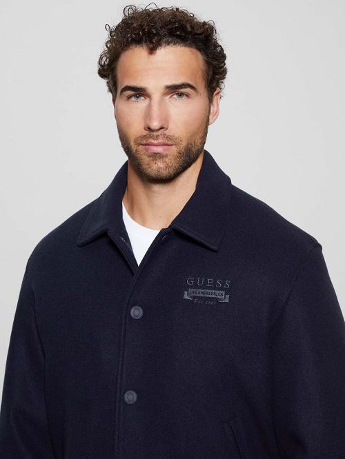 Guess Eco Melton Flight Jacket Blauw | GUESS-SN30857