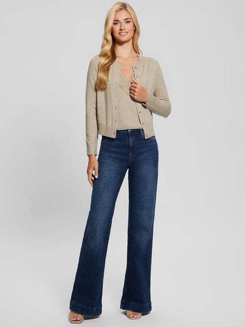 Guess Eco Mena Crewneck Cardigan Bruin | GUESS-SN27494
