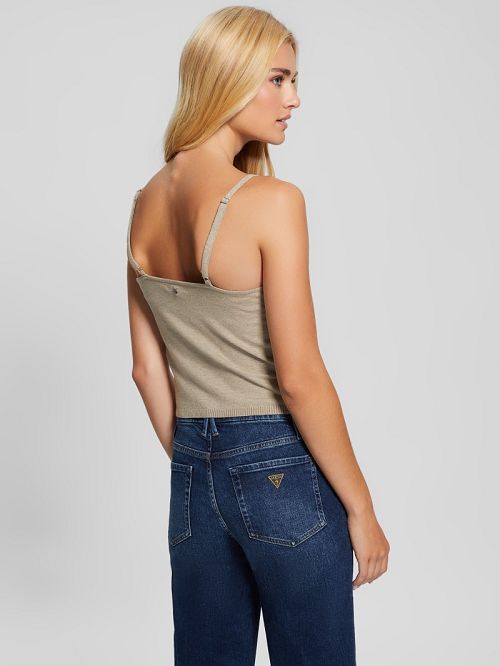 Guess Eco Mena Lace-Trim Sweater Cami Bruin | GUESS-SN27849