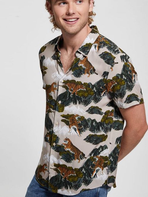 Guess Eco Mountain Tiger Shirt Multi | GUESS-SN31158