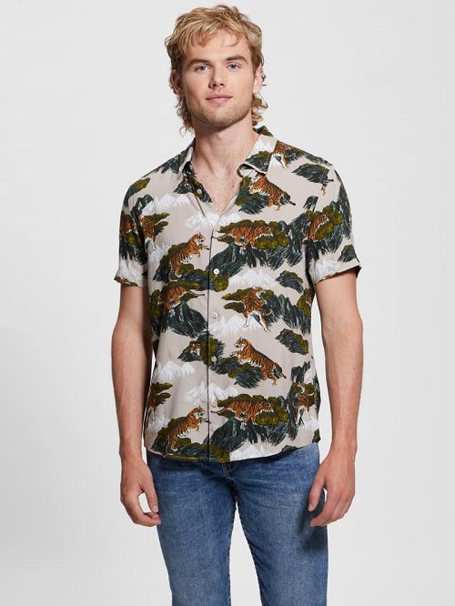 Guess Eco Mountain Tiger Shirt Multi | GUESS-SN31158