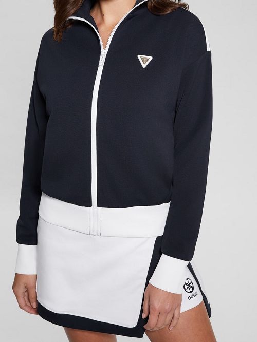 Guess Eco Mylah Full-Zip Sweatshirt Blauw | GUESS-SN28401