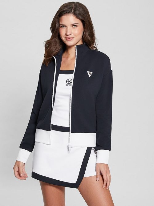 Guess Eco Mylah Full-Zip Sweatshirt Blauw | GUESS-SN28401