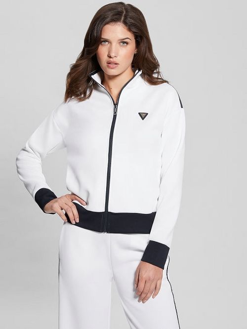 Guess Eco Mylah Full-Zip Sweatshirt Wit | GUESS-SN28395