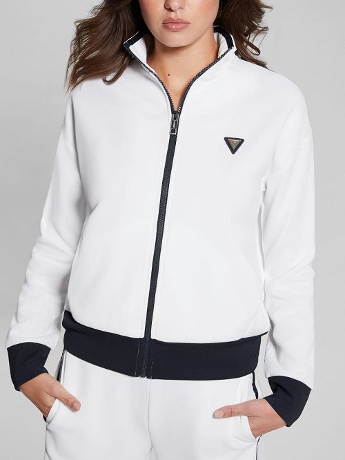 Guess Eco Mylah Full-Zip Sweatshirt Wit | GUESS-SN28395