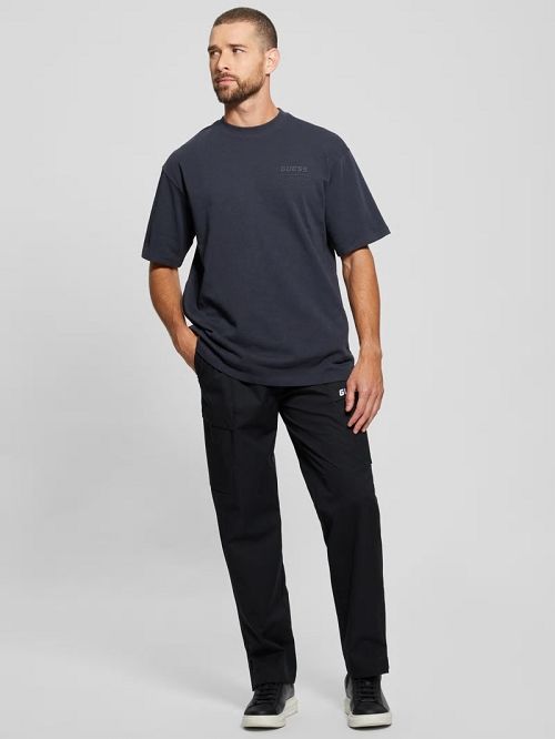Guess Eco Nilo Oversized Tee Zwart | GUESS-SN31558