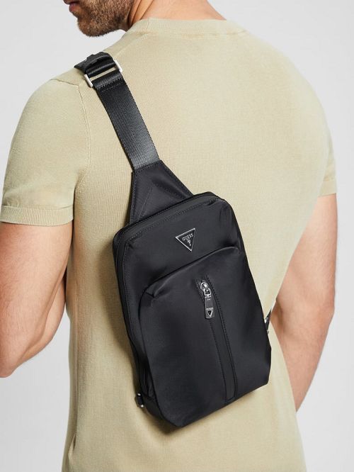 Guess Eco Nylon Crossover Bag Zwart | GUESS-SN31739