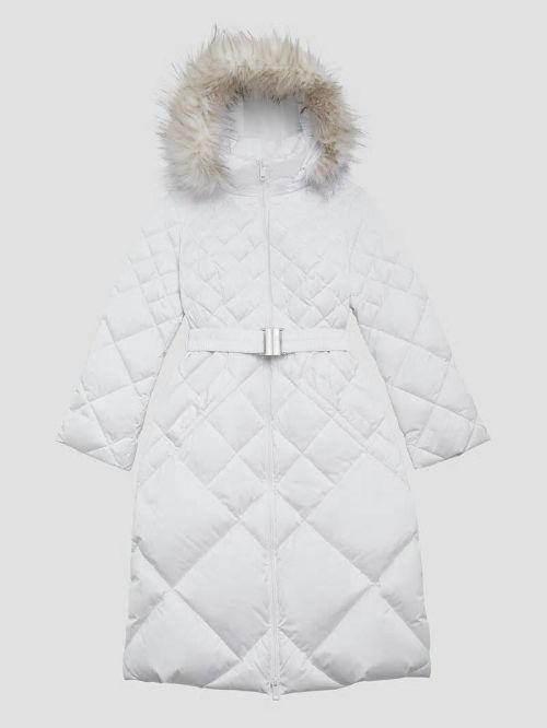 Guess Eco Olga Long Down Jacket Wit | GUESS-SN27914