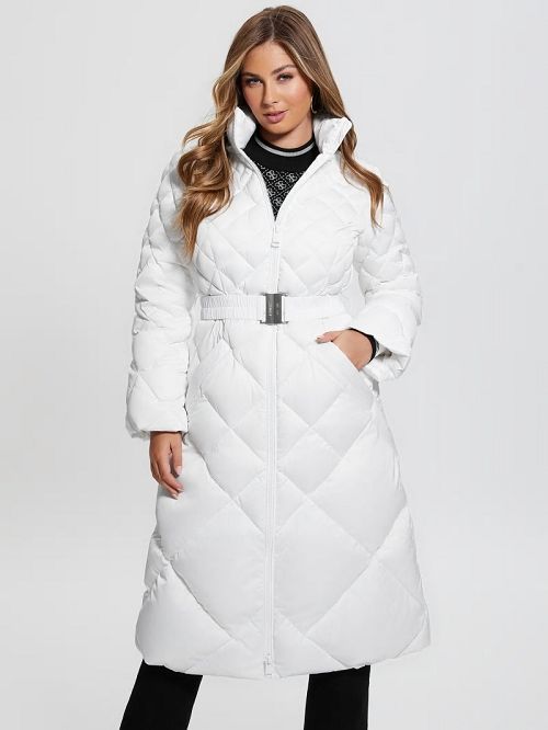 Guess Eco Olga Long Down Jacket Wit | GUESS-SN27914