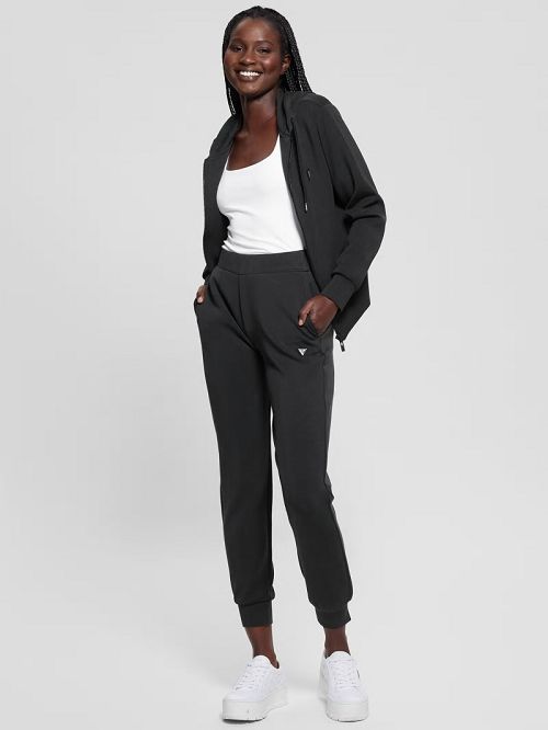 Guess Eco Olympe Full-Zip Hoodie Sweatshirt Zwart | GUESS-SN28396