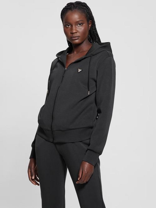 Guess Eco Olympe Full-Zip Hoodie Sweatshirt Zwart | GUESS-SN28396